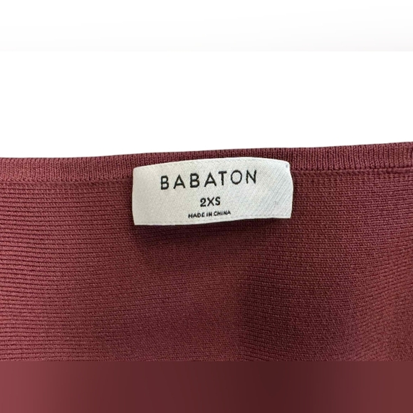 Babaton Sculpt Knit Applause Dress Spiced Burgundy Size 2XS EUC - Picture 5 of 7